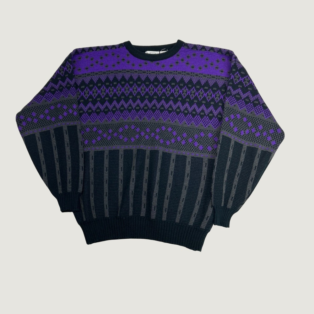 Vintage Y2K Chateau Sweater Womens XL Purple Black Goth Retro Oversized Indie